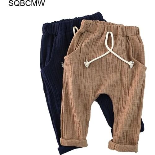 Girls Pants Kids trousers children pants for baby boys harem pants linen soft breathable clothes