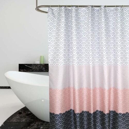 Nordic Shower Curtain Geometric Color Bath Curtains Wifi Pattern Extra Large Waterproof Thickened Polyester Luxury Hanging Hole