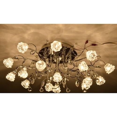 LED Ceiling Light Living Room Light Modern Round Crystal Lighting Master Bedroom Hall Warm Romantic Lighting led ceiling lamps