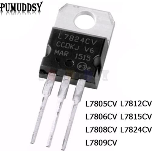 10PCS L7805CV L7806CV L7808CV L7809CV L7812CV L7815CV L7824CV Transistor TO-220 TO220 L7805 L7806 L7808 L7809