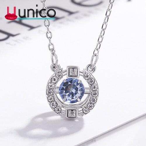 UUNICO 2019 Brand Unique Crown Cubic Zirconia Necklaces &Pendants Silver/Rose Gold Color Chain Fashion Jewelry For Women