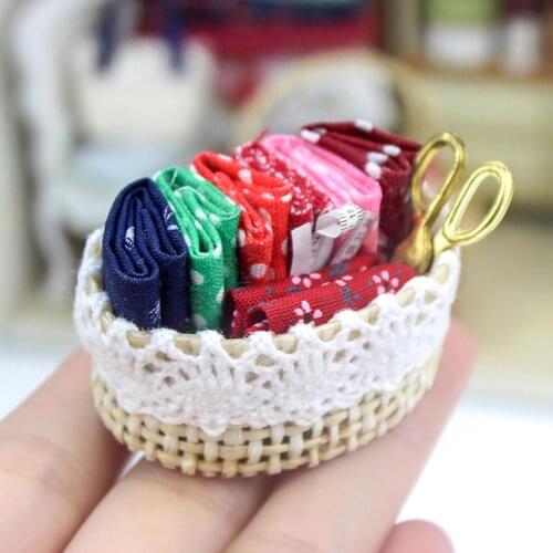 1/12 Dollhouse Mini Sewing Cloth Material Tools Model Toy DIY Crafts Props Gift