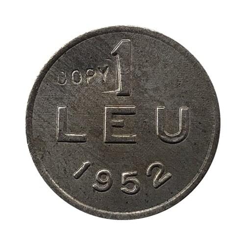 1952 Romania 1 Leu Aluminium Copy coins 16mm