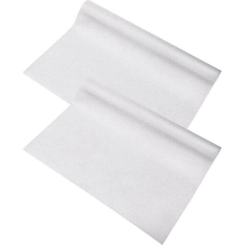 2 Rolls Shelf Drawer Liners Waterproof Non-Adhesive Non-Slip Clear Protector Mat for Cabinet Cupboard Refrigerator