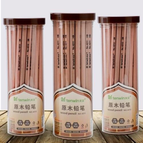 50pcs HB 2B Wood Pencil Black Lead Standard Sketch Pencils For Kids Art Painting Supplies