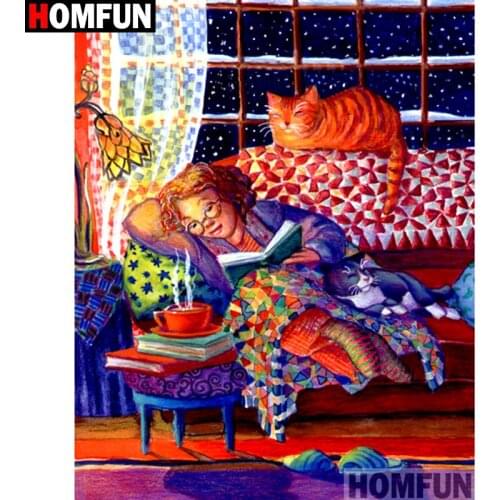 HOMFUN Full Square/Round Drill 5D DIY Diamond Painting "Oil painting character" Embroidery Cross Stitch 3D Home Decor A13158
