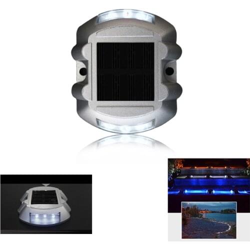 White Solar Powered Maintenance Free Night Sensor Self Luminous Sidewalk Commercial Area Road Stud Light