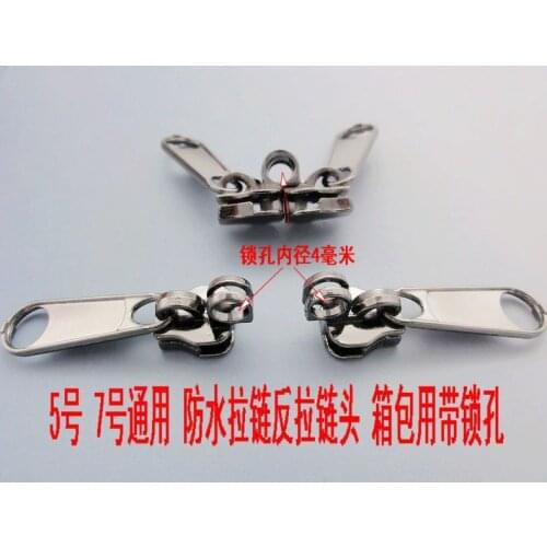 Free shipping NEW 5# zipper slider for waterproof zipper with double keyhole 4pcs/lot great for diy luggage bags tents garment