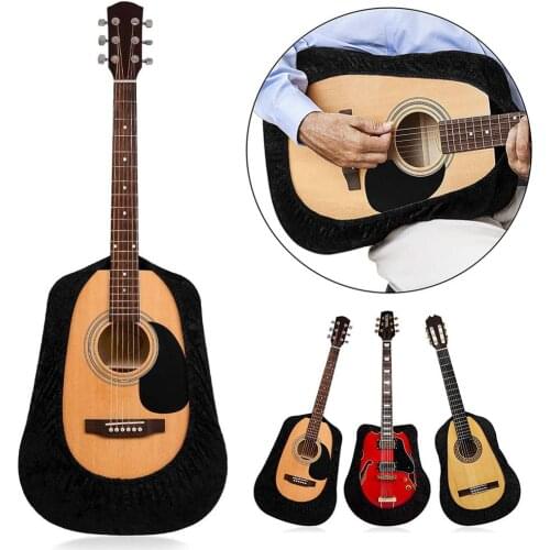 Black Velvet Guitar Dust Cover Protector Guitar Body Protective Sleeve Universal For Acoustic Classical Cross-cut Cutaway Guitar