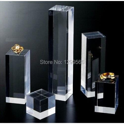 5 Pcs Hot sale high quality Clear crystal Acrylic Column Jewelry holder Bracelet Ring Jewelry Display Stand Rack
