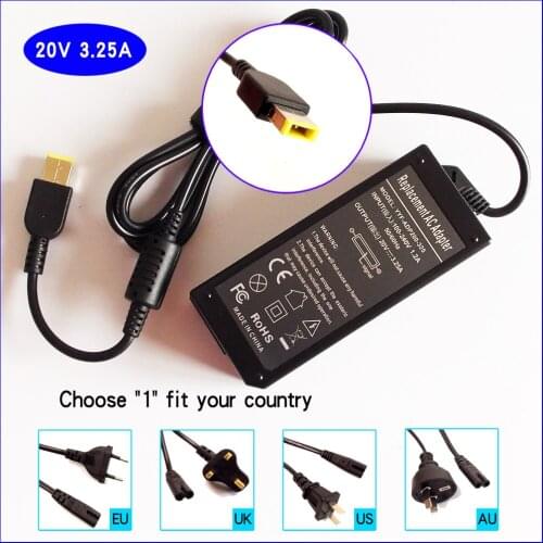 For Lenovo / Thinkpad Yoga 2 11 11s 13 Laptop Netbook Ac Adapter Power Supply Charger 20V 3.25A