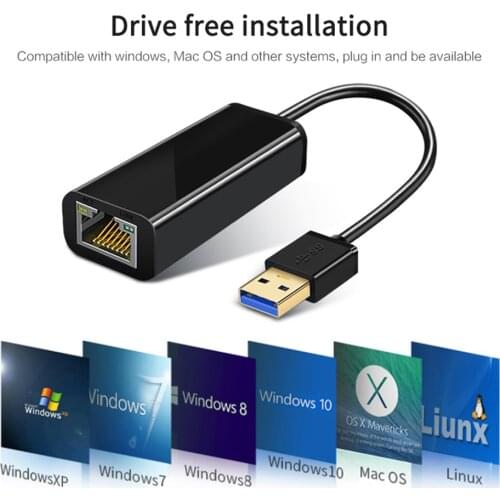 USB 3.0 Ethernet Adapter USB RJ45 Lan Network Card 1000Mbps Type-C Network Adapter for mac Os.Win10/8/7 XP Laptop PC