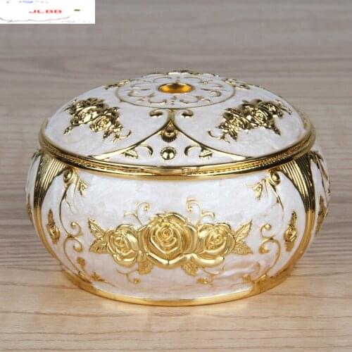 European Style Ashtray Alloy Household Living Room Coffee Table Office Decoration Flip Cover Ornaments Metal Ashtrays with Lids