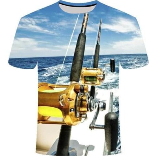 Fishing 3d T-shirt Men And Women Hip Hop Casual T-shirt 3d Print Fun Fish Harajuku Funny Fishing Rod O-neck Shirt T-shirt