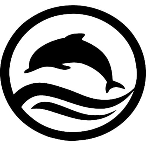 Beautiful Lifelike Car Sticker Animal Dolphin Fashion Decal PVC Car Decoration Accessory Sticker Creative Waterproof Black/white