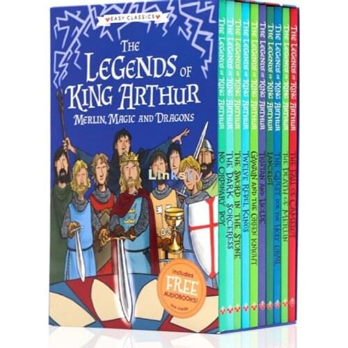 The Legends of King Arthur Merlin, Magic, and Dragons Easy Classics - 10 book, Engaging illustrations,Children & Young Adults