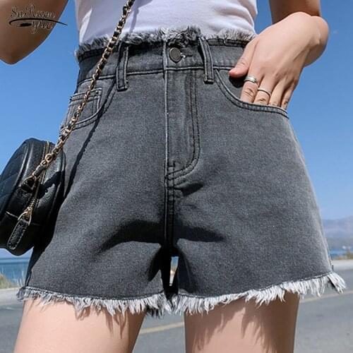 2021 Summer Basic Denim Shorts Women High-Waisted Jeans for Women Fashion Plus Size Summer Black Womens Denim Shorts 9403 50