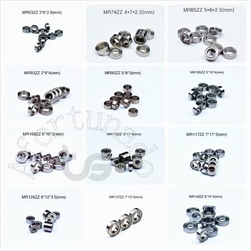 50piece Multiple Miniature Series MR-63-74-85-93-95-105-106-115-117-126-128-137-148 ZZ Meatal Sealing bearings free shipping