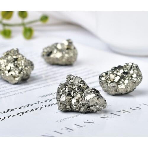 Exquisite Mini Natural Sparkling Crystal Gemstone Pyrite Chalcopyrite Raw Mineral Specimen Stone Healing Energy Decorative Gift