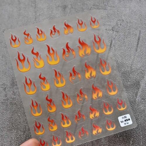Flame Pattern Design Nail Sticker 5D Nail Decal Sliders Embossed Manicure DIY Nail Art Decoration Accessories