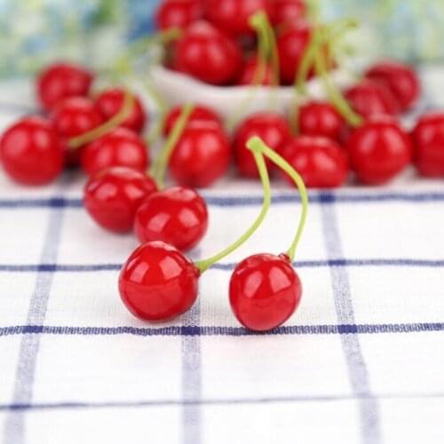 New Arrival Artificial Fruits Simulation Cherry Cherries Fake Fruit and Vegetables Home Decoration Shoot Props LX6761