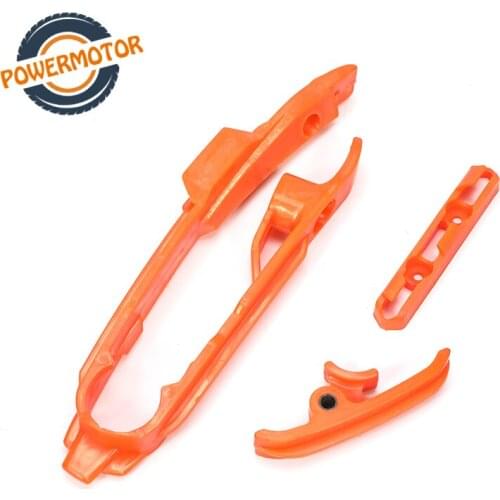 Orange Chain Slider Sliding Swingarm Guide With Brake Hose Clamp For SX SXF SMR XC XCF 125 150 200 250 350 450 525 2011-2017