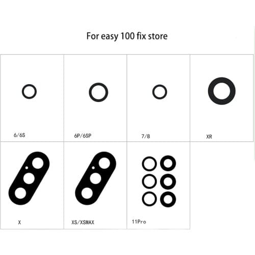 2Pcs Original Rear Back Camera Lens For iPhone 6 6S 7 8 Plus X XR XS Max Glass Cover with 3M Sticker Adhesive Replacement Parts