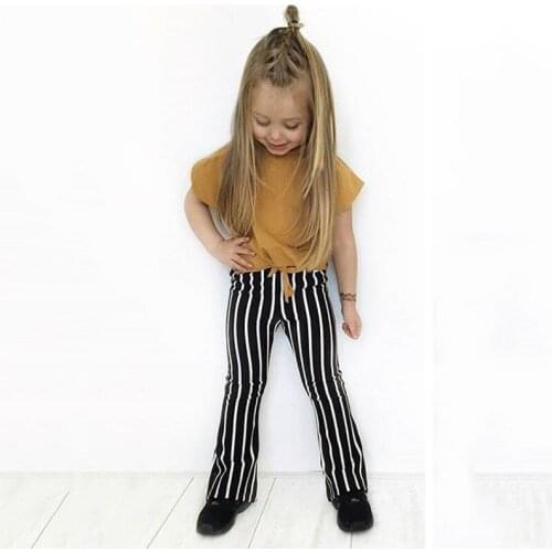 2-7T Fashion Toddler Kids Girls Clothes set Solid Loose Short Sleeve Tops Blouse Striped Leggings Pants Cute Streetwear Outfits