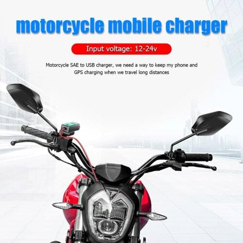 SAE to USB Fast Charging Adapter Dual USB Motorcycle Charger Conveninently Simple Installation for Cell Phone GPS