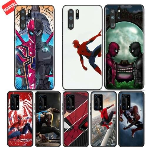 Silicone Cover The Spiderman Marvel For Huawei P50 P40 P30 P20 Pro P10 P9 P8 Lite E Plus 2019 2017 Phone Case