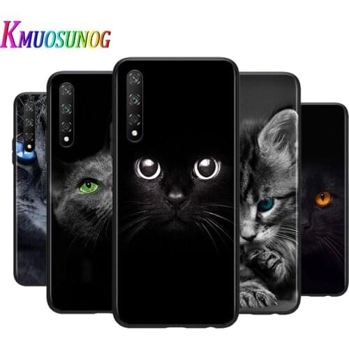 Cute Black Cat Staring Eyes For Huawei Y9S Y6S Y8S Y9A Y7A Y8P Y7P Y5P Y6P Y7 Y6 Y5 Pro Prime 2020 2019 Silicone Phone Case
