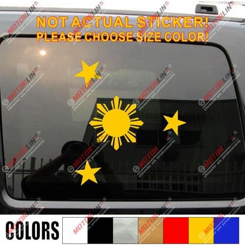 Eight-ray Sun with stars Flag of Philippines Car Sticker Decal,choose size and color