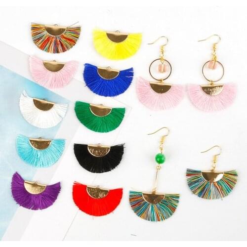 6pcs/pack Big Fringe Earings Fashion Fan Tassel Earrings for Women Fashion Jewelry Female Style Ethnic Hanging Drop Earrings