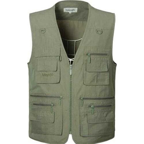 New Spring and autumn Vest Men Summer Traveler Sleeveless Jackets Waistcoat Male Vest With Many Pockets Large plus Size 5XL