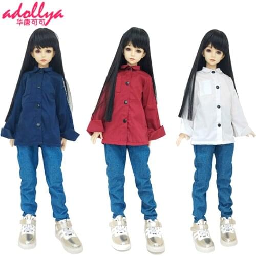 1/6 1/4 1/3 Fashion Doll Clothes For Dolls Long Shirt BJD Clothes Doll Accessories White Red Blue Gold Gray Girl Shirt Clothes