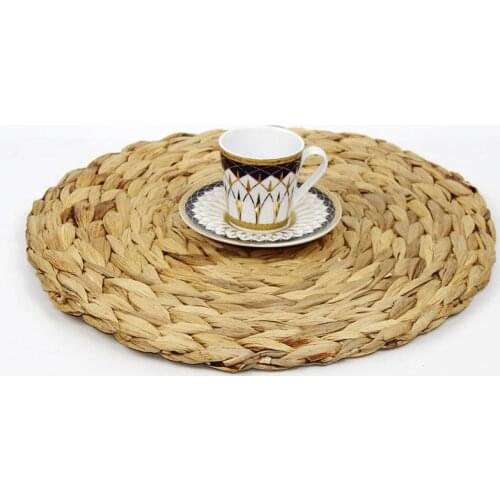 1 pcs 36 cm Bamboo Coasters Round Table Padding Natural Bowl Cup Mat Hand-made Insulation Placemats Kitchen Tools