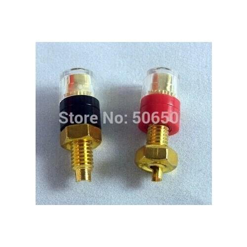 10pcs/lot pure copper with gold plated Crystal binding post banana jack socket Free shipping