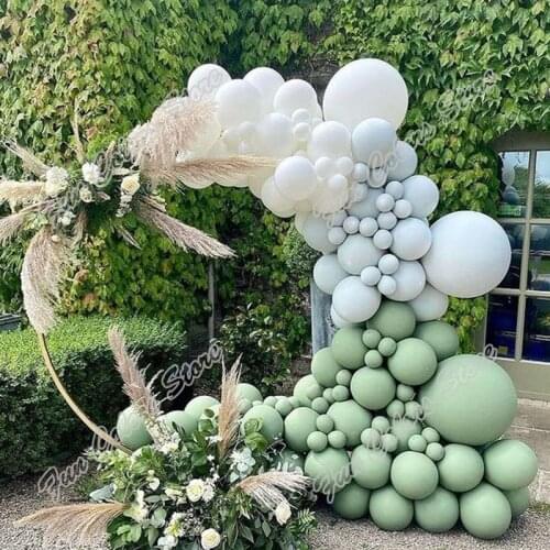 118pcs Avocado Green Wedding Birthday Party Supplies Backdrop Baby Shower Welcome Holiday White Decor Balloon Garland Arch Kit