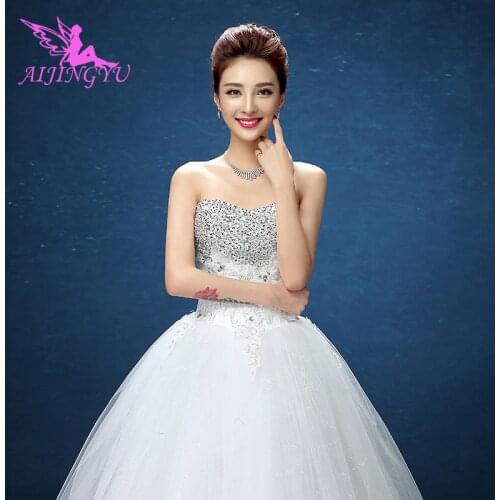 AIJINGYU 2021 white Customized new hot selling cheap ball gown lace up back formal bride dresses wedding dress WK662