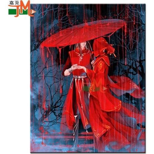 Diy Diamond Painting Chinese Style Anime Embroidery Full Round Square Drill Tian Guan Ci Fu Rhinestone Cross Stitch Kit Mosaic