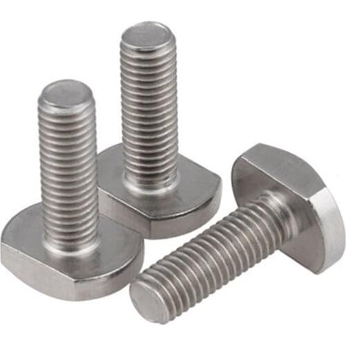 2pcs M6 304 stainless steel T-bolt T-slot bolts T-shaped platen screw GB37 16mm-55mm Length