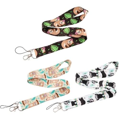 CB806 Cute Animal Sloth Neck Strap Lanyard for ID Card Keychain DIY Hanging Rope Mobile Phone Accessories