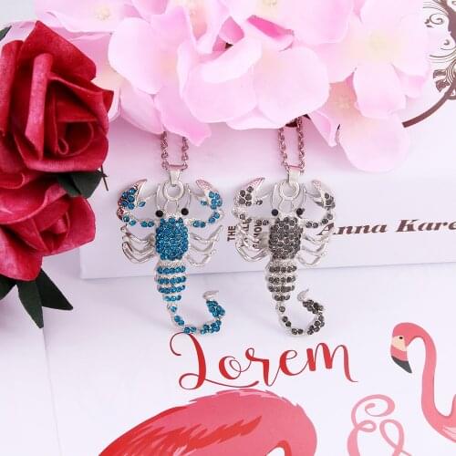 Full Zircon Necklace Charm Crystal Vintage Scorpion Choker Cute Pendant Torque Sweater Necklace Flawless Ornaments Necklaces
