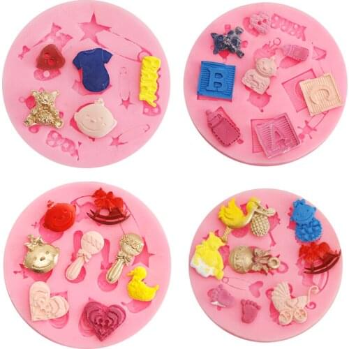 Baby toy supplies Mold Silicone Fondant Cake Decorating Tools Chocolate Baking Mould 3D Sugar craft Resin Clay Homemade Bakeware