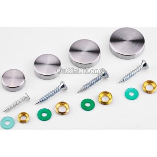 HOT 500PCS Stainless Steel Advertisement Nails Screws Glass Flat Mirror Nails Caps Advertising Fixing Decorative Covers