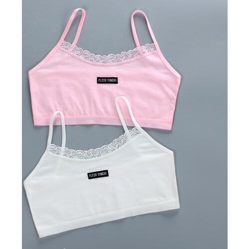 Girl Cotton Soft Bra for 8-16 Years Old Puberty Kids Breezy Vest Sport Tops Breathable Underwear Bras for 8Y 10Y 12Y 14Y 16Y