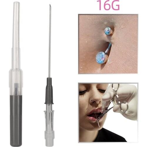 50PCS Piercing Needles 14G 16G Sterilized I.V.Catheter Cannula Disposable Tattoo Needles Body Jewelry Piercings Kit Gauges Body