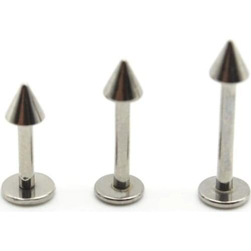 Cone Labret Ring Lip Stud Bar Spike Surgical Steel 16 Gauge Popular Body Jewelry Cartiliage Tragus Monroe Piercing Chin Helix