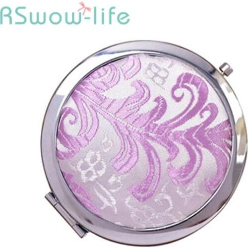 Yunjin Featured Handicraft Silk Makeup Beauty Mirror Small Gift Fashion Simple Souvenir Magnifying Mirror Vanity Mirror