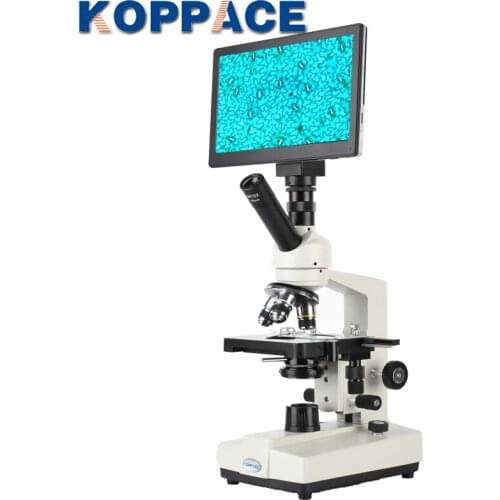 KOPPACE 40X-1600X Monocular Biological Microscope 9 Inch Display HDMI HD Camera Electron Biological Microscope